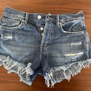 Distressed Denim Shorts